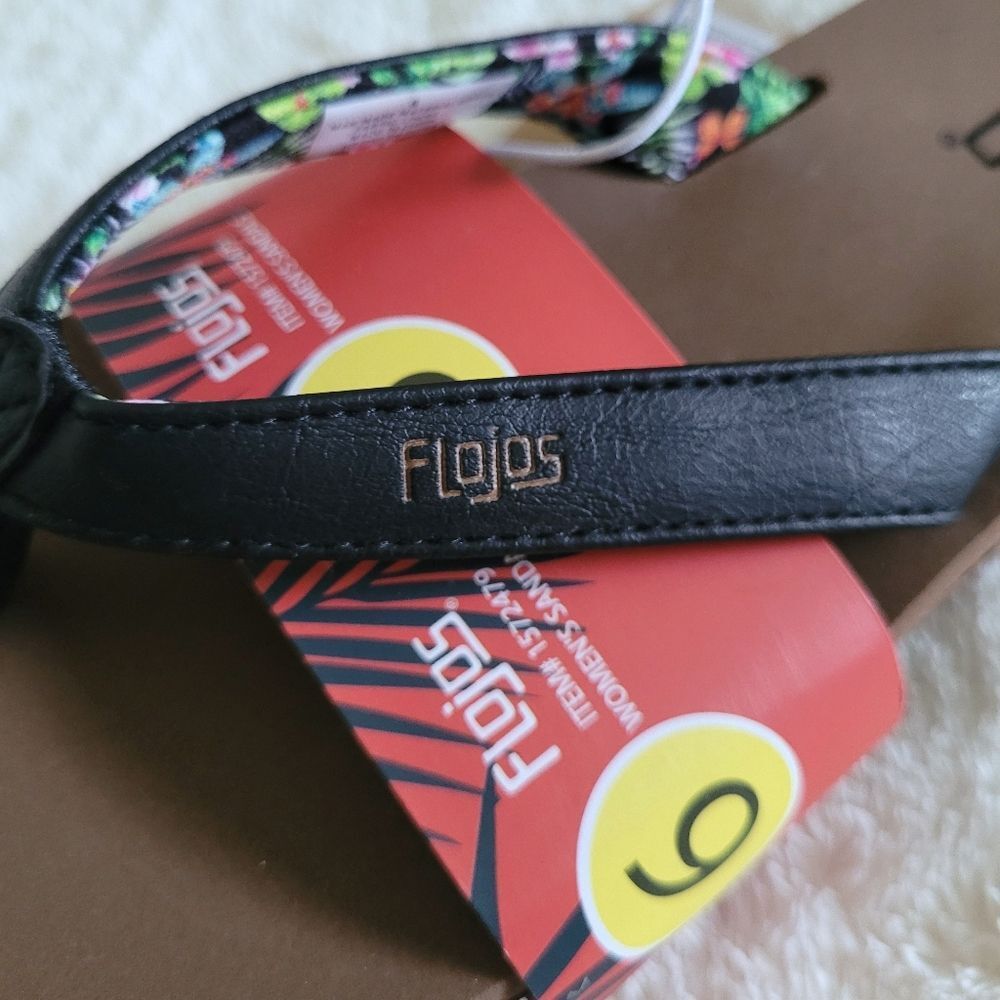Flojos Women's Flip Flops in Black🖤 Size 6 - NWT - Picture 9 of 16